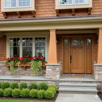 Plain porch before fall decoration