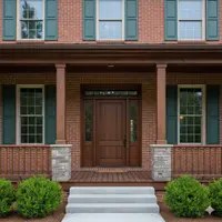 Empty front porch before styling
